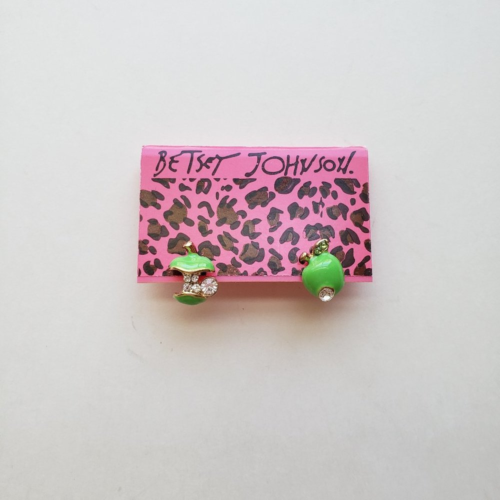 Betsey Johnson Green and Gold Earrings